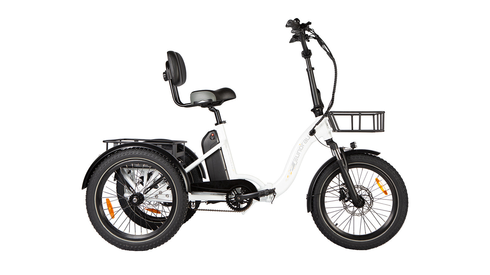 Eunorau Electric Tricycle ONE-TRIKE 2.0, 50 mile range, Adjustable Seat, Foldable, Front/Rear Cargo Carriers