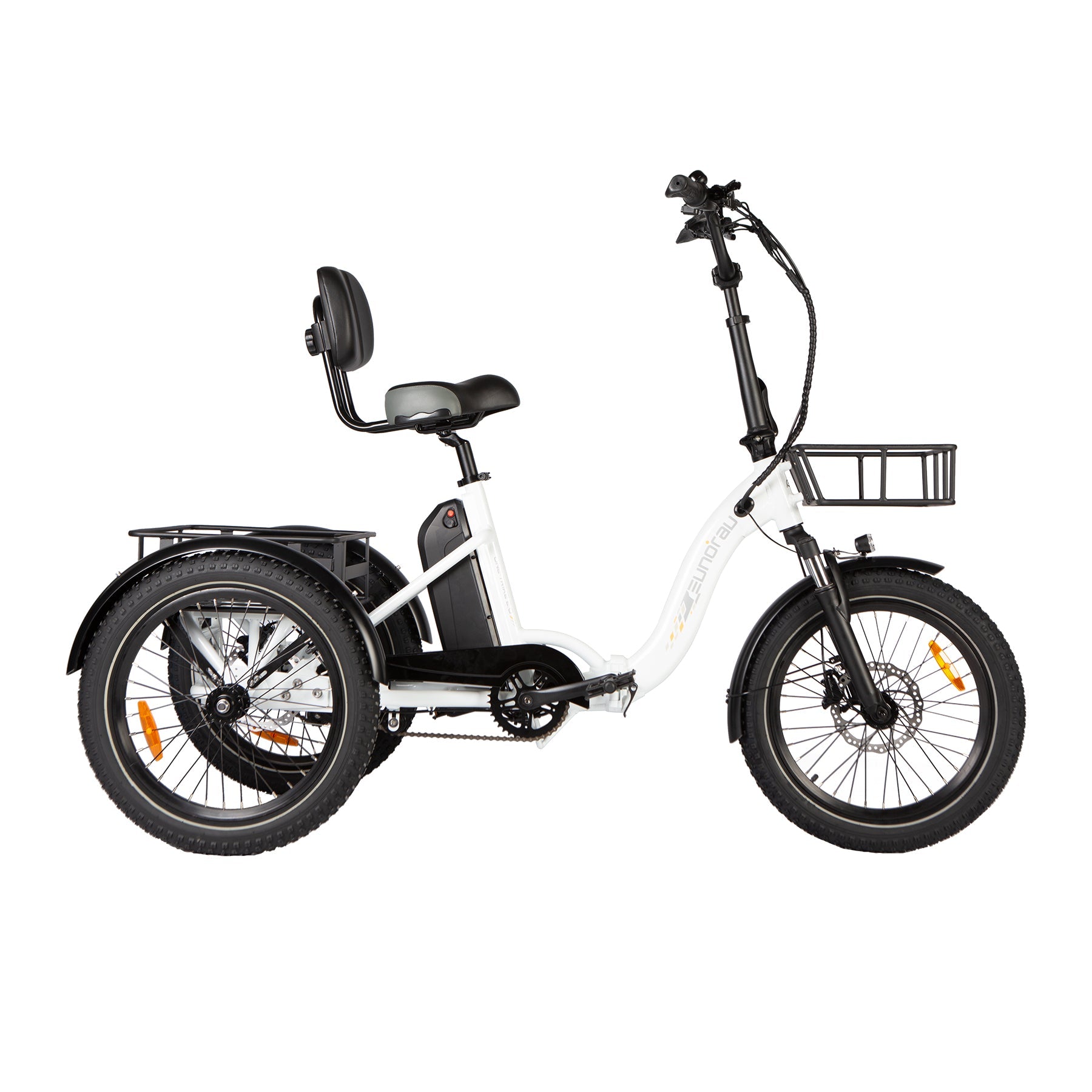 Eunorau Electric Tricycle ONE-TRIKE 2.0, 50 mile range, Adjustable Seat, Foldable, Front/Rear Cargo Carriers