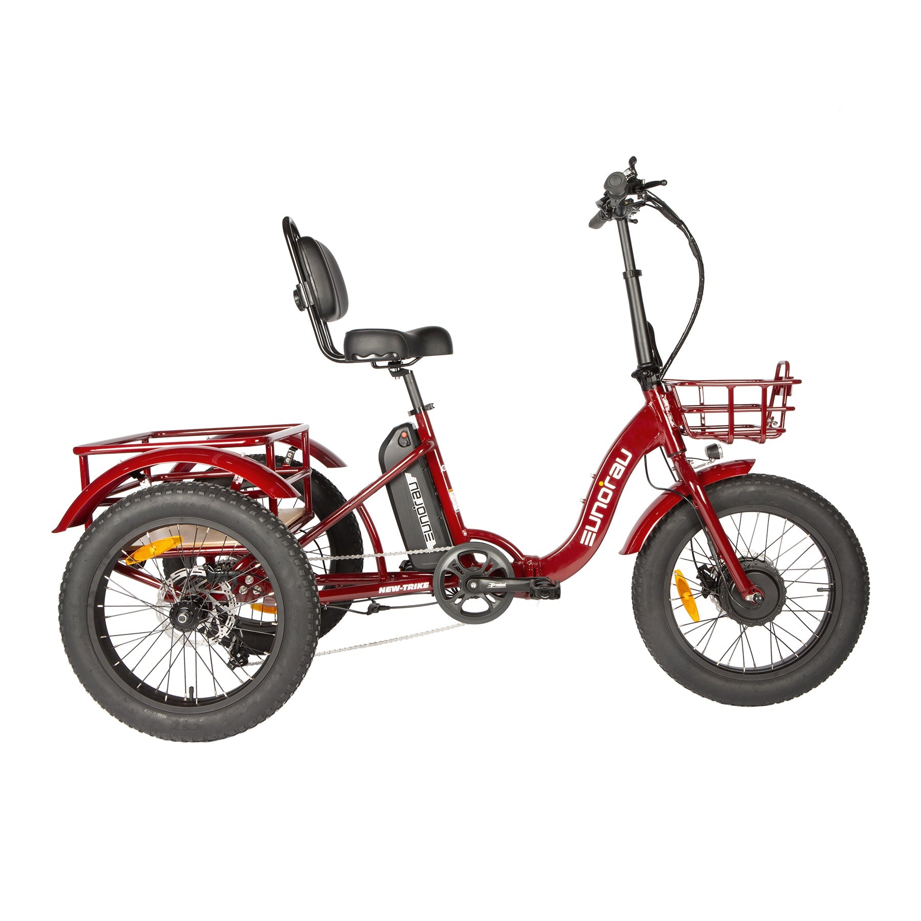 Eunorau NEW-TRIKE 2.0, 60-100 mile range, Adjustable Seat, Foldable, Front/Rear Cargo Carriers