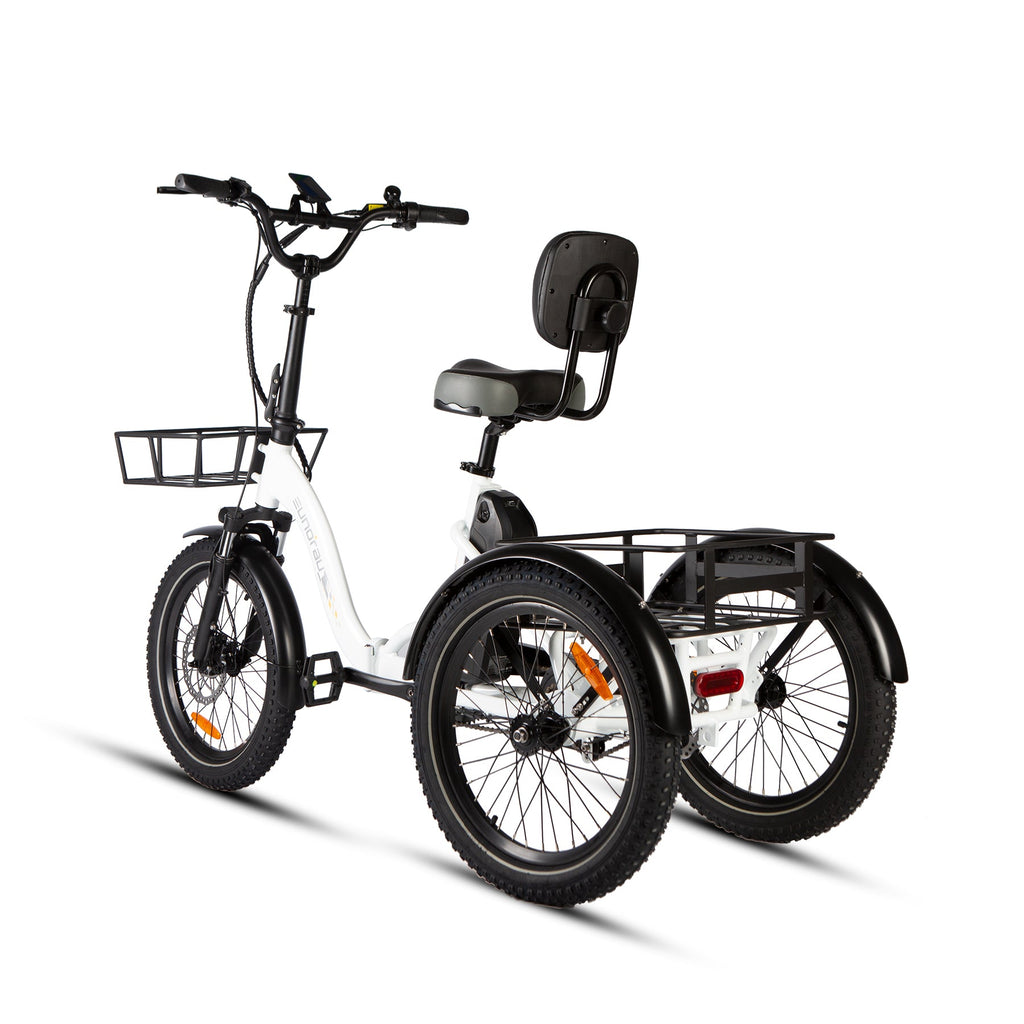 Eunorau Electric Tricycle ONE-TRIKE 2.0, 50 mile range, Adjustable Seat, Foldable, Front/Rear Cargo Carriers