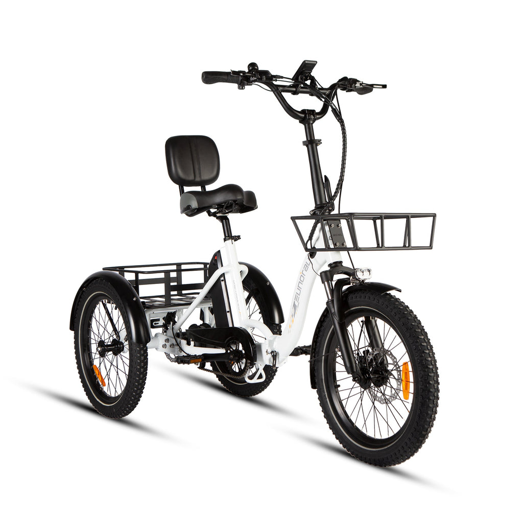 Eunorau Electric Tricycle ONE-TRIKE 2.0, 50 mile range, Adjustable Seat, Foldable, Front/Rear Cargo Carriers