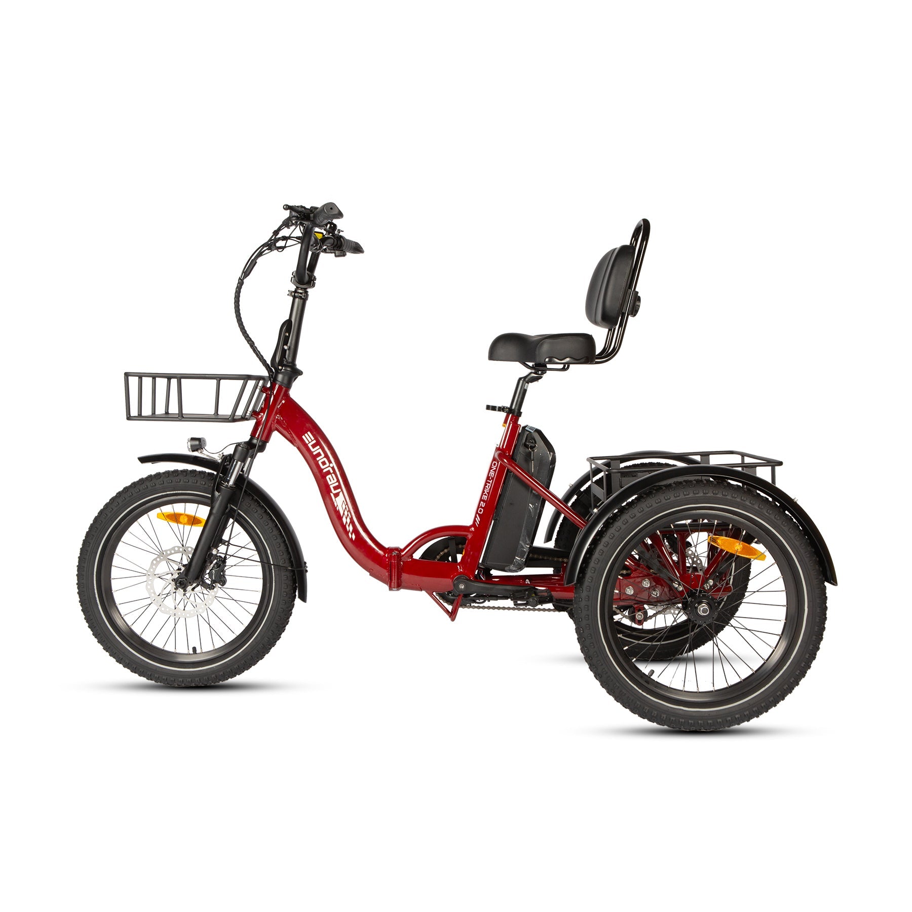 Eunorau Electric Tricycle ONE-TRIKE 2.0, 50 mile range, Adjustable Seat, Foldable, Front/Rear Cargo Carriers
