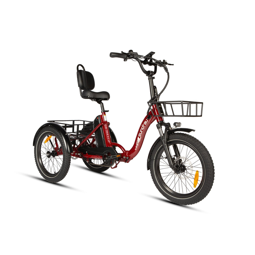 Eunorau Electric Tricycle ONE-TRIKE 2.0, 50 mile range, Adjustable Seat, Foldable, Front/Rear Cargo Carriers
