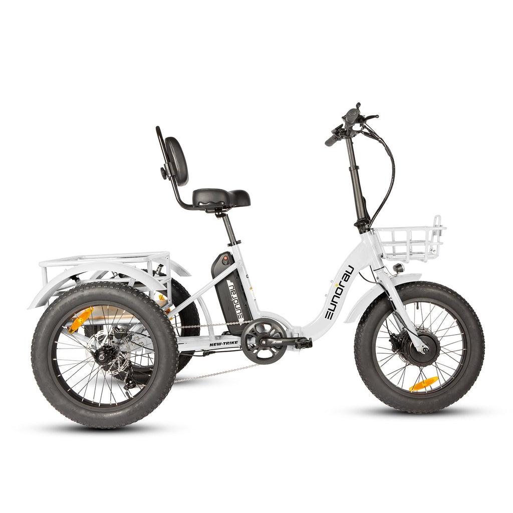 Eunorau NEW-TRIKE 2.0, 60-100 mile range, Adjustable Seat, Foldable, Front/Rear Cargo Carriers