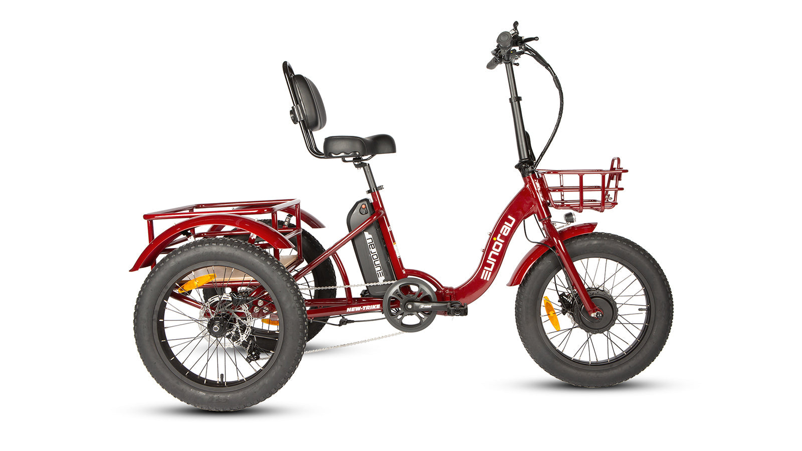 Eunorau NEW-TRIKE 2.0, 60-100 mile range, Adjustable Seat, Foldable, Front/Rear Cargo Carriers