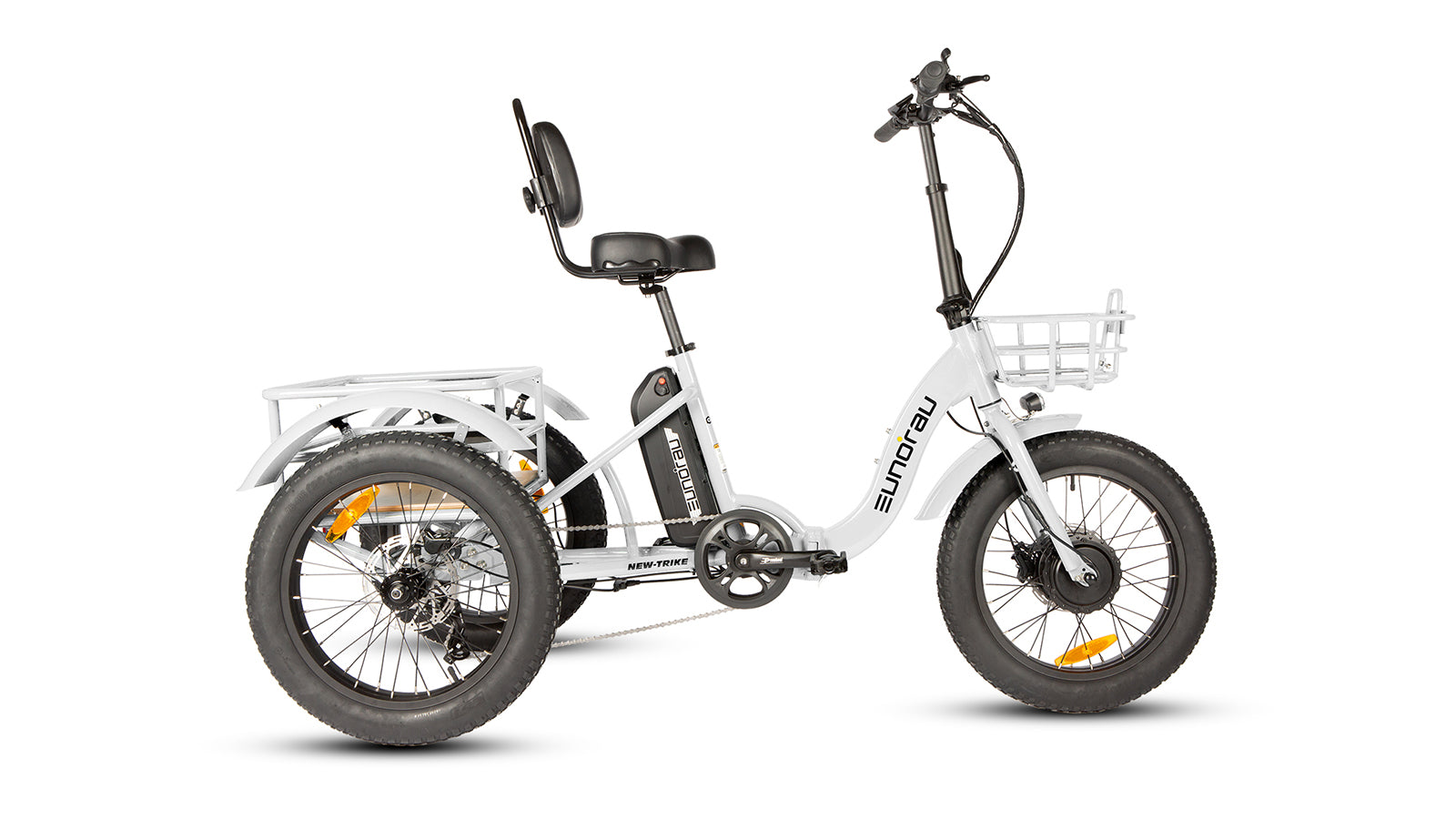 Eunorau NEW-TRIKE 2.0, 60-100 mile range, Adjustable Seat, Foldable, Front/Rear Cargo Carriers