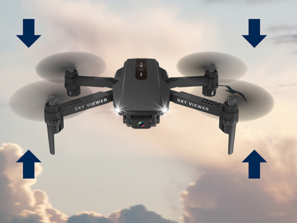 Drone, Mini-drone, SkyViewer, Foldable, 4K hi-def Dual Camera (optional) with controller and carry bag