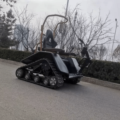 All-Terrain Powered Tracked Wheelchair with Electric Motor