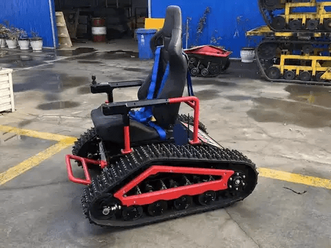 All-Terrain Powered Tracked Wheelchair with Electric Motor