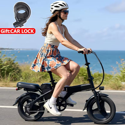 Folding Electric Bike, Fast Speed Powerful Motor, Commuter-Friendly Light Weight, 14-Inch Tires