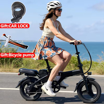 Folding Electric Bike, Fast Speed Powerful Motor, Commuter-Friendly Light Weight, 14-Inch Tires