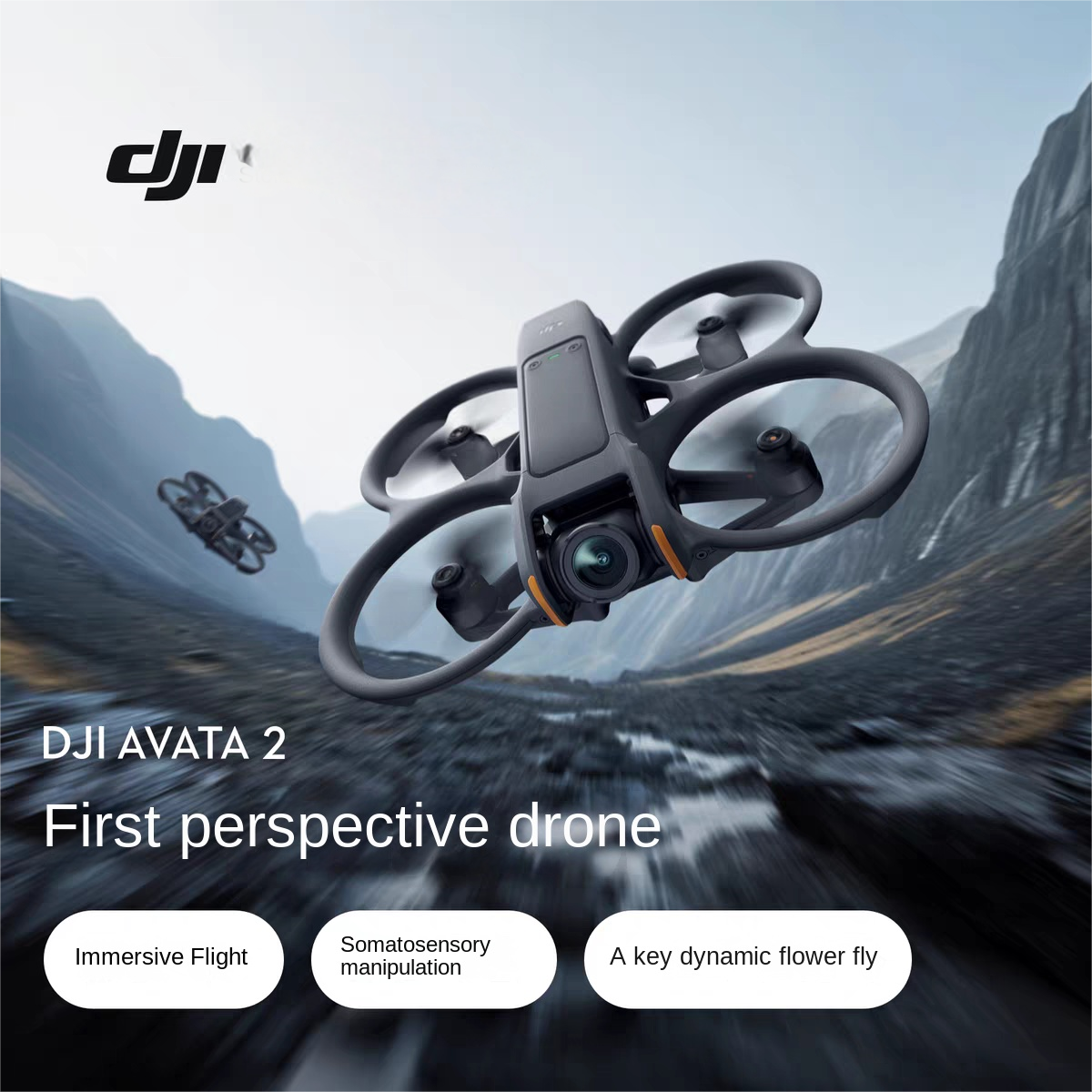 Drone DJI Avata 2 First Perspective Control, Aerial Photography with Flight Goggles and Sensory Control Immersive Flight