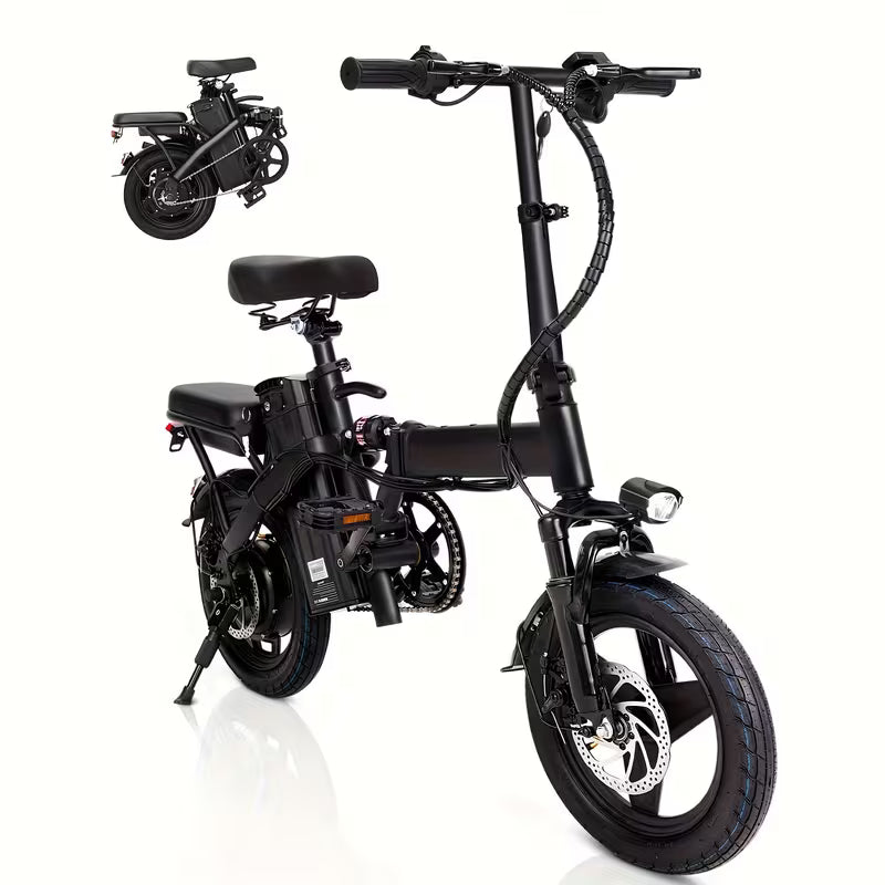 Folding Electric Bike, Fast Speed Powerful Motor, Commuter-Friendly Light Weight, 14-Inch Tires