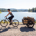 Bicycle and EBike Heavy-Duty Cargo Trailer Bicycle Wagon Cart with Universal Hitch-Black