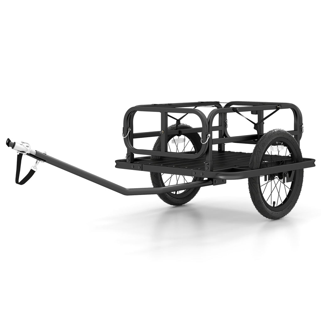 Bicycle and EBike Heavy-Duty Cargo Trailer Bicycle Wagon Cart with Universal Hitch-Black