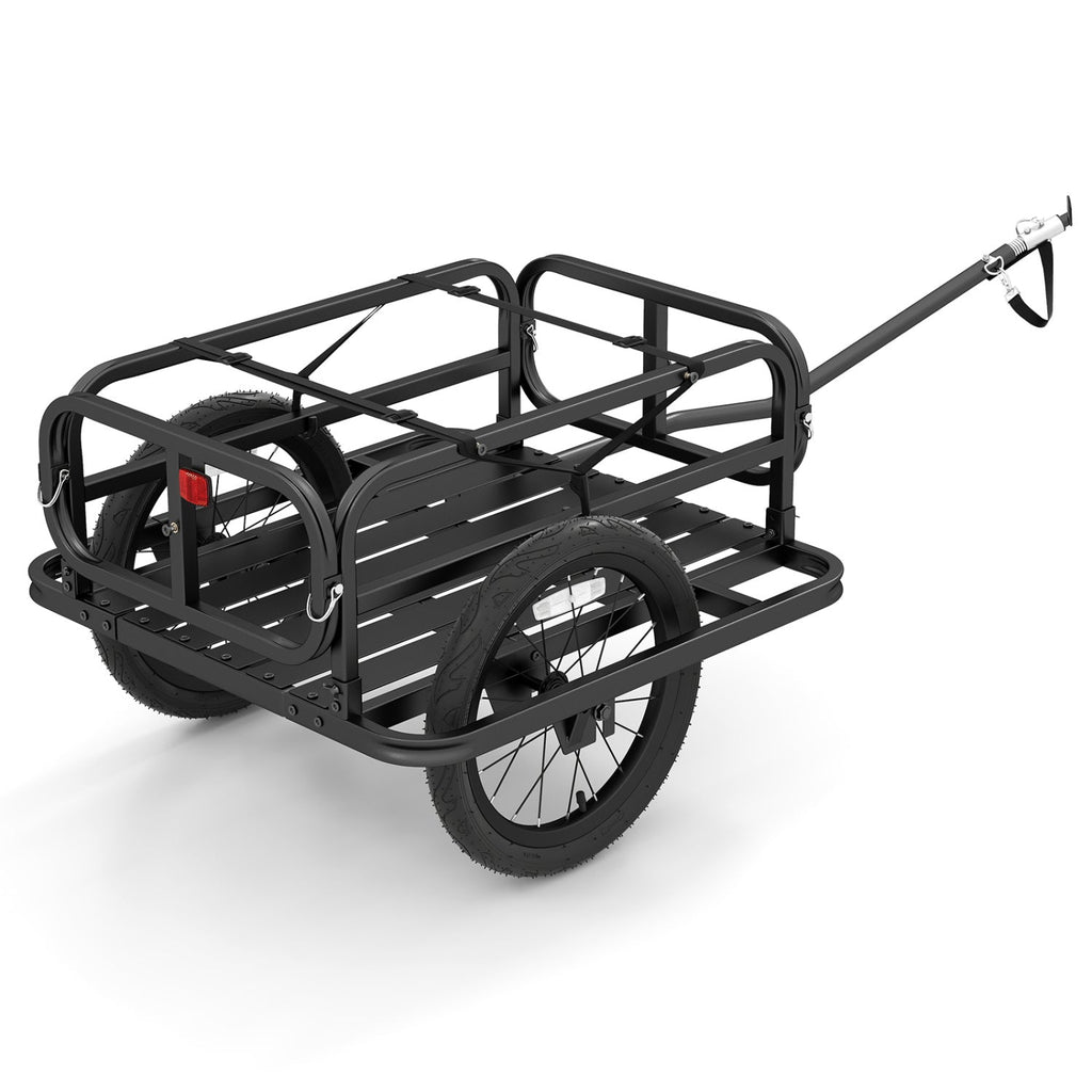 Bicycle and EBike Heavy-Duty Cargo Trailer Bicycle Wagon Cart with Universal Hitch-Black