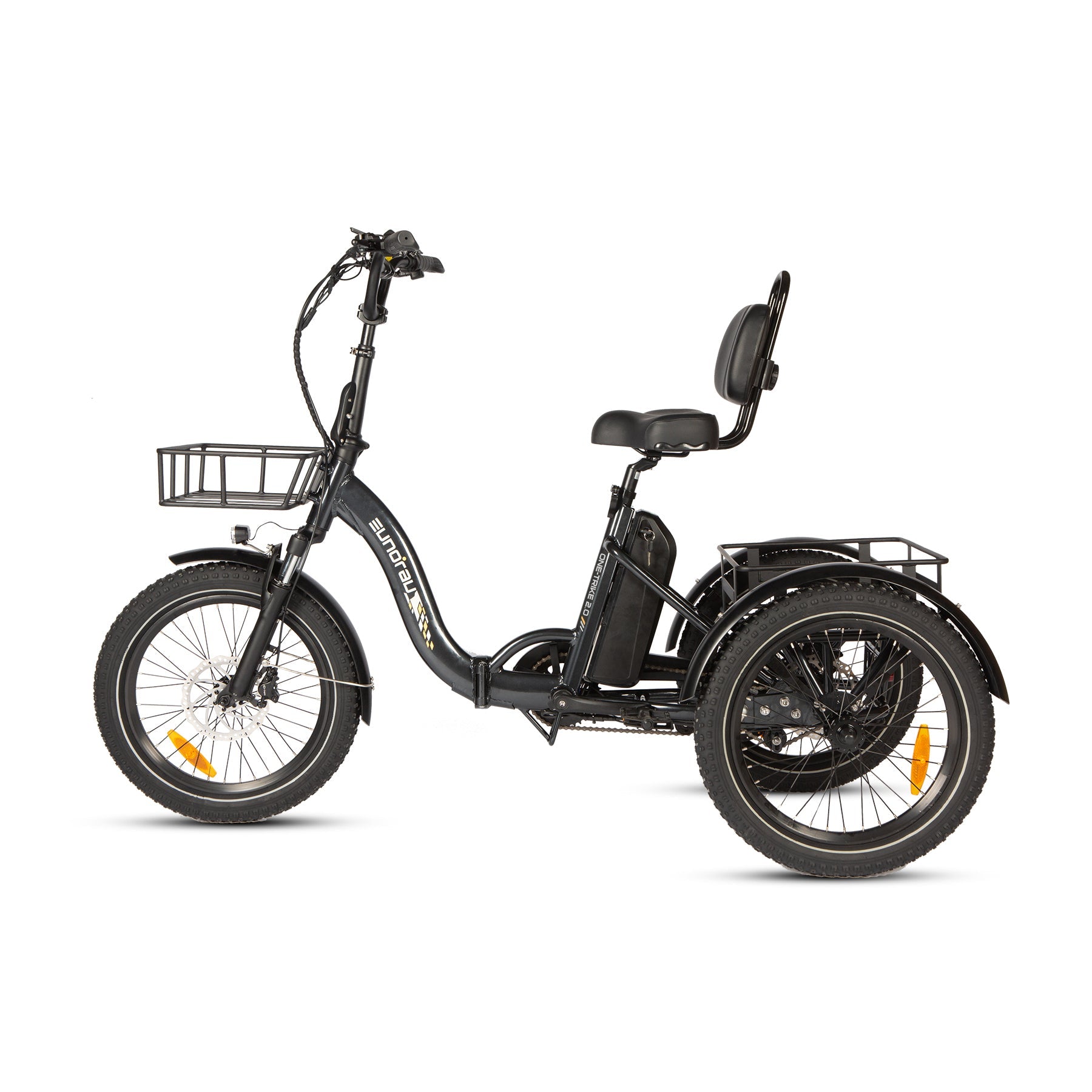 Eunorau Electric Tricycle ONE-TRIKE 2.0, 50 mile range, Adjustable Seat, Foldable, Front/Rear Cargo Carriers