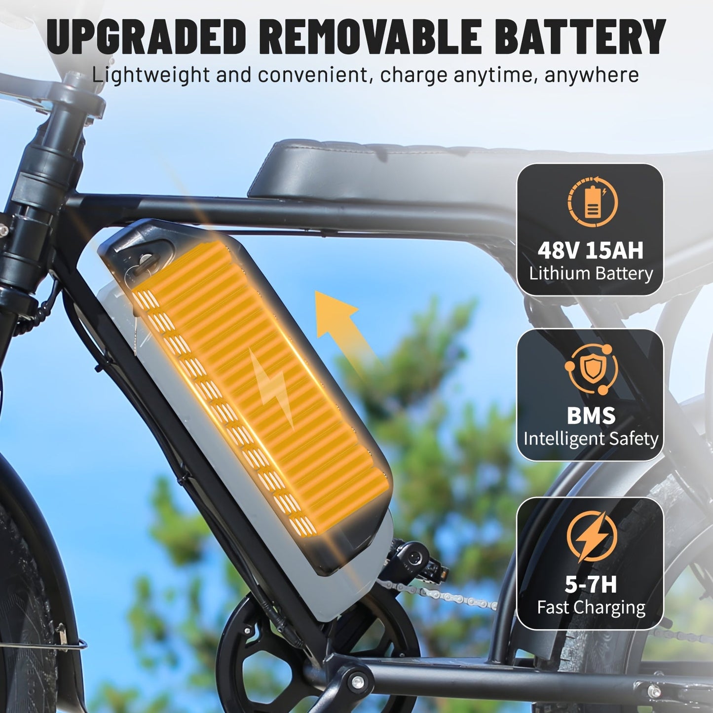 DUXI V8 Electric Mountain Bike with 500W Motor 48V 15Ah