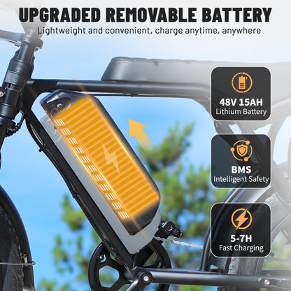 DUXI V8 Electric Mountain Bike with 500W Motor 48V 15Ah