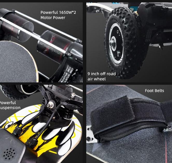 Electric Powered Skateboard Mountain terrain On and Offroad 45mph
