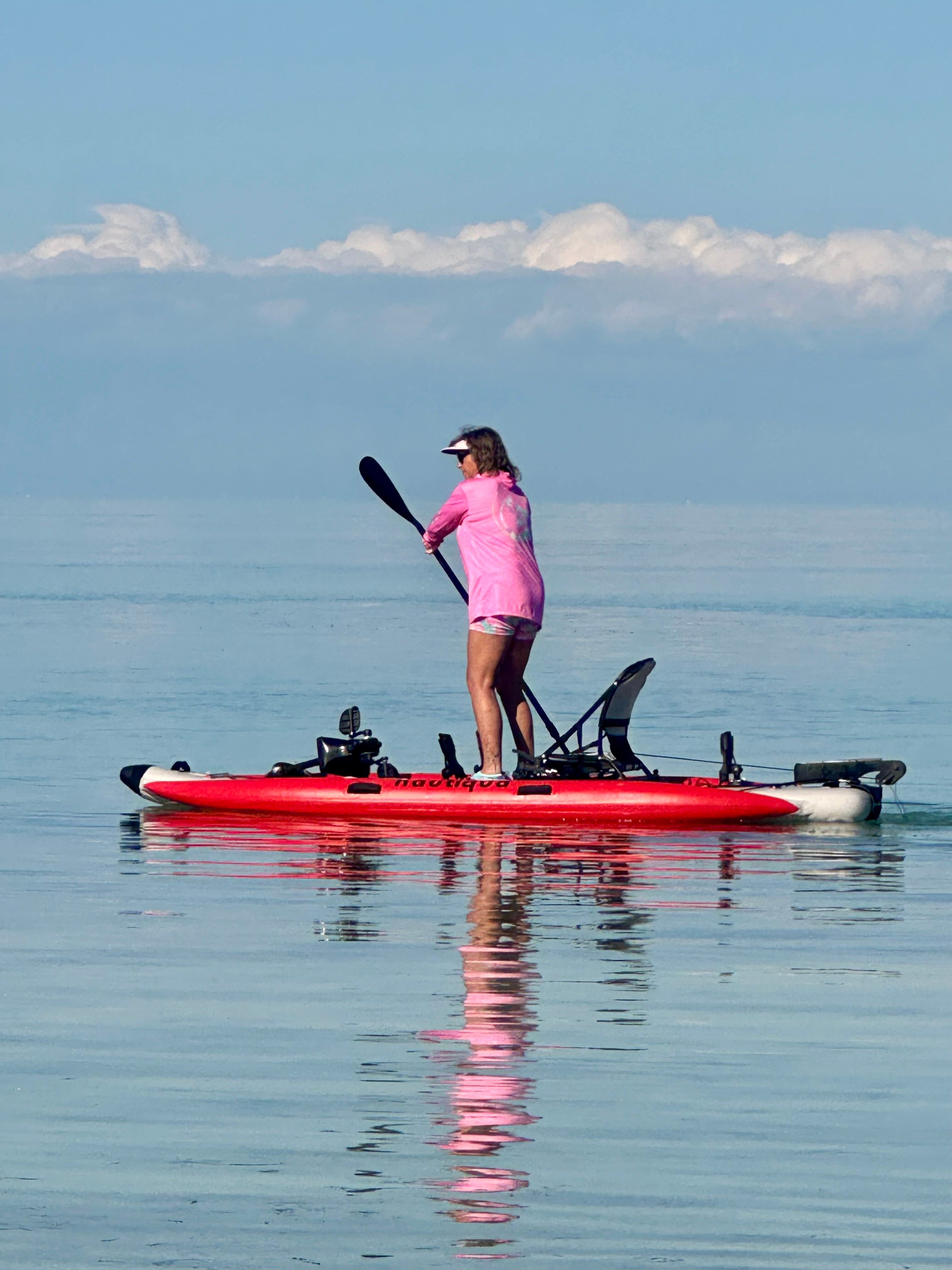 Personal Watercraft, Nautiqua ARUBA, Deluxe Paddleboard and Pedal Kayak, Red
