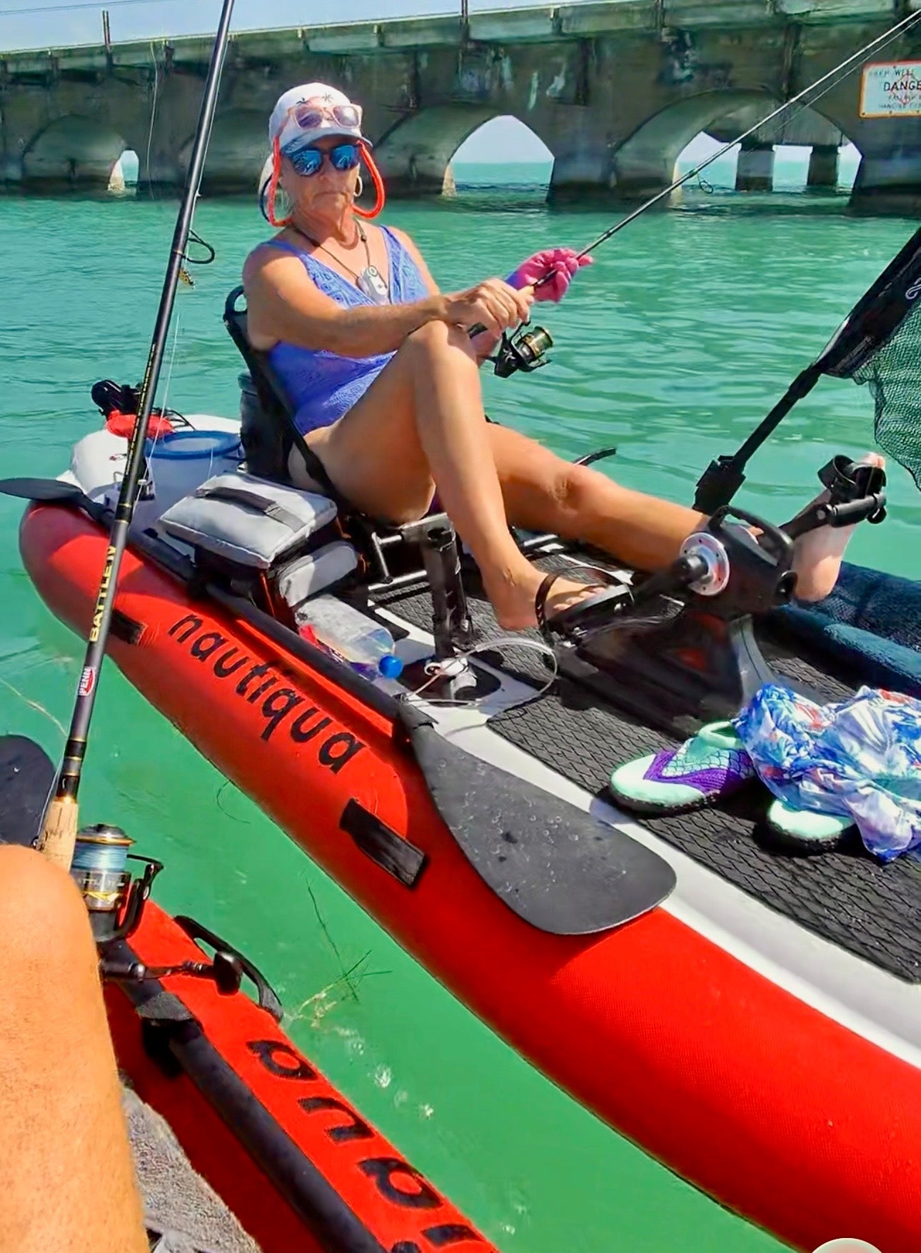 Personal Watercraft, Nautiqua ARUBA, Deluxe Paddleboard and Pedal Kayak, Red