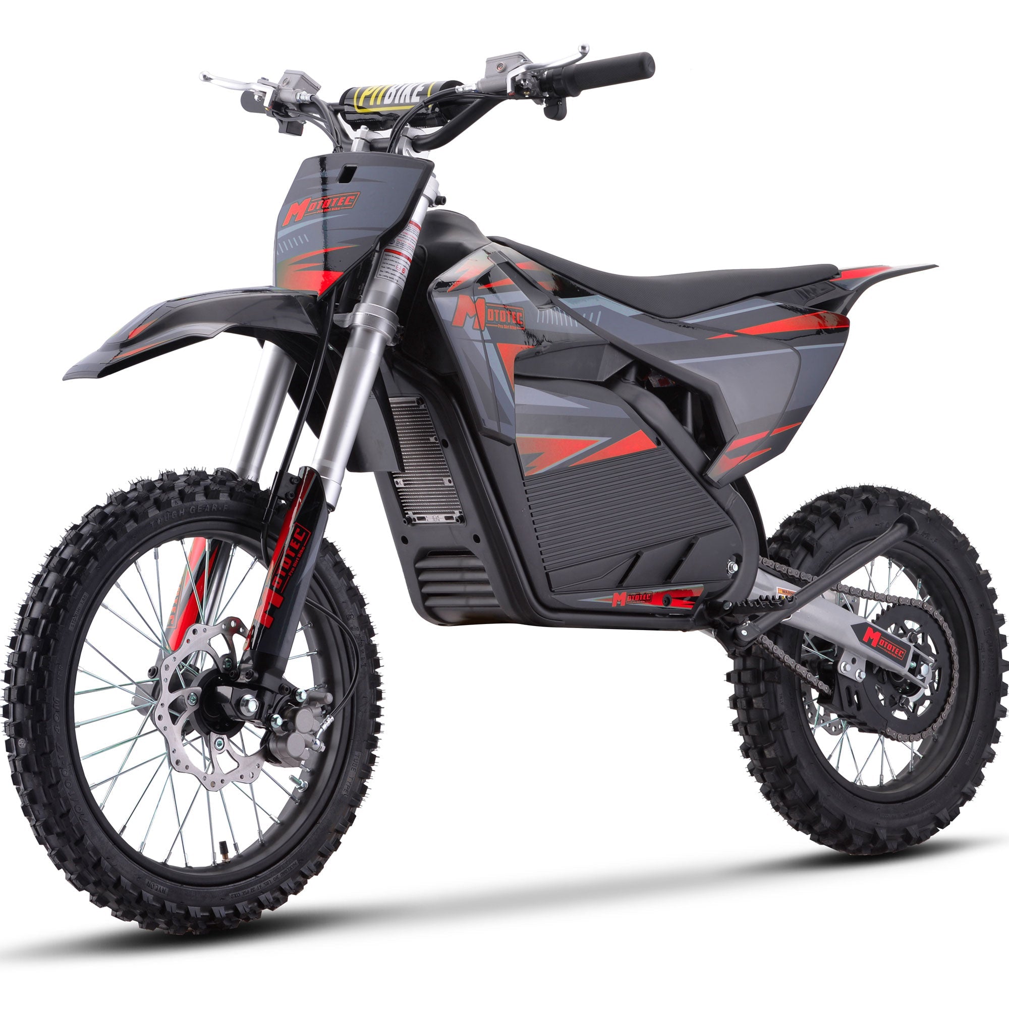 MotoTec 72V 5 kW Electric Dirt Bike (5,000 Watts) Full Size equal to 250cc