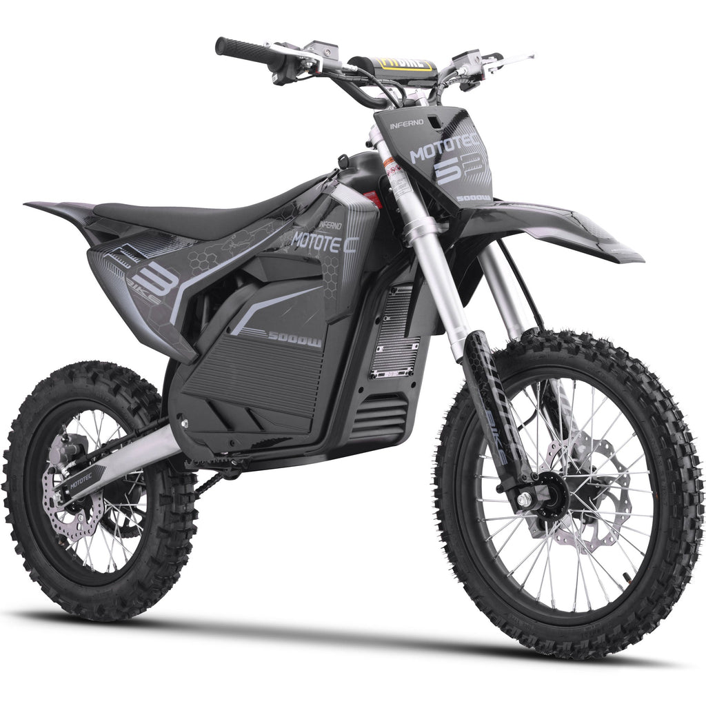 MotoTec 72V 5 kW Electric Dirt Bike (5,000 Watts) Full Size equal to 250cc