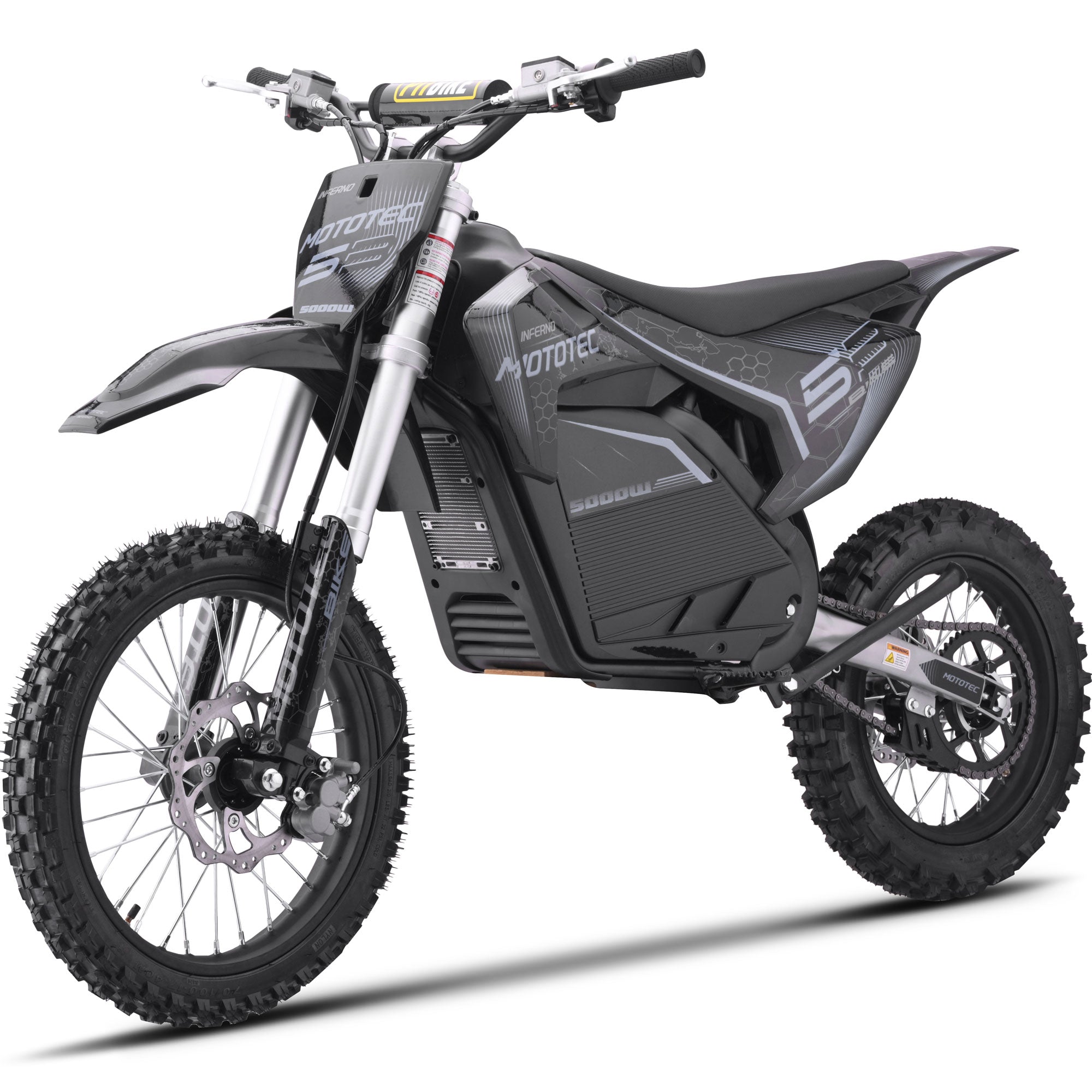 MotoTec 72V 5 kW Electric Dirt Bike (5,000 Watts) Full Size equal to 250cc