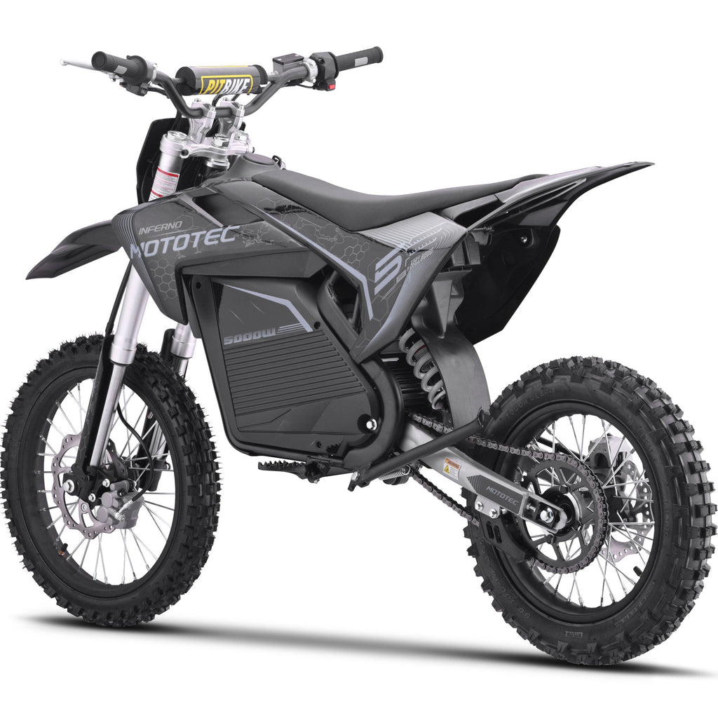 MotoTec 72V 5 kW Electric Dirt Bike (5,000 Watts) Full Size equal to 250cc