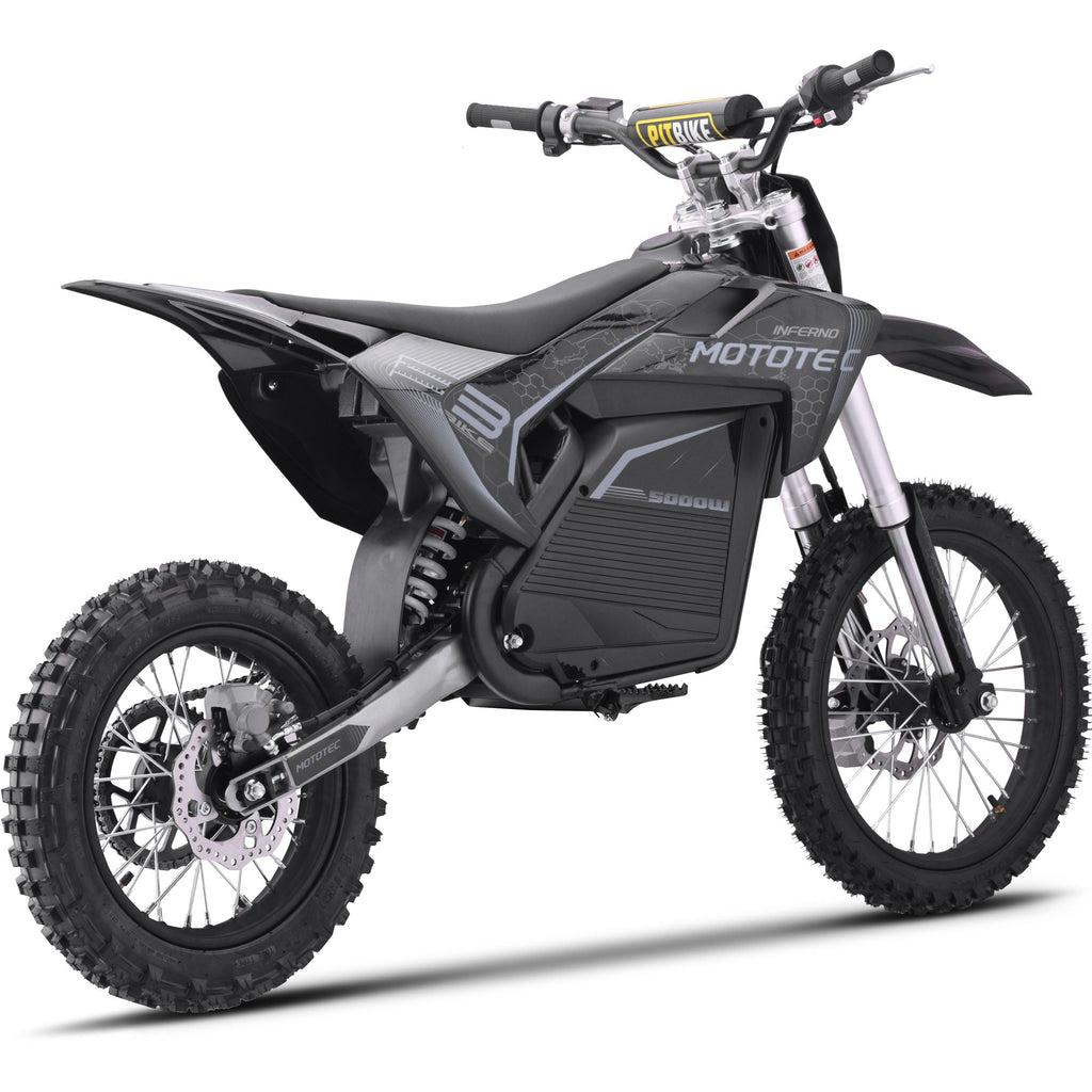 MotoTec 72V 5 kW Electric Dirt Bike (5,000 Watts) Full Size equal to 250cc