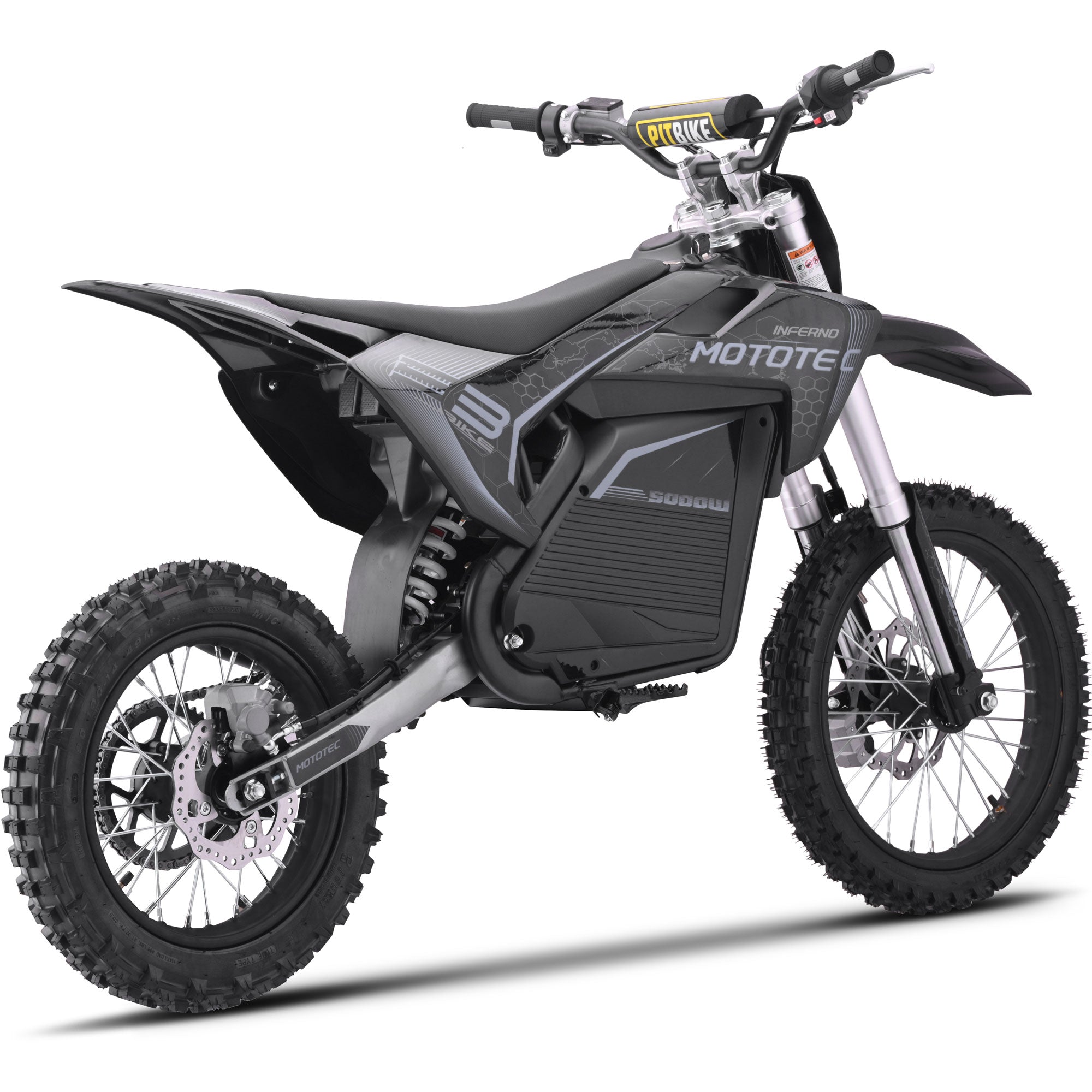 MotoTec 72V 5 kW Electric Dirt Bike (5,000 Watts) Full Size equal to 250cc