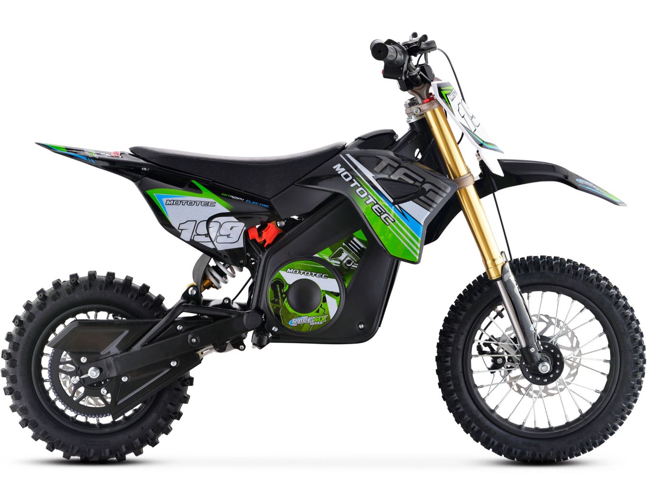 MotoTec RAGE MX 36V 1,200 Watt Lithium Kids Dirt Motocross Bike