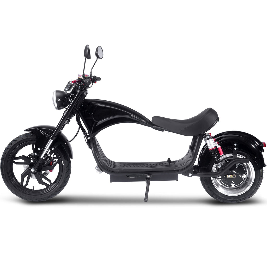 Electric Powered Motorcycle 60V 2.5 kW Lithium Chopper Cruiser Bike