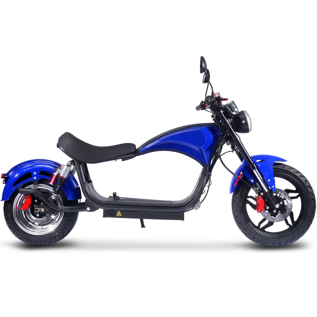 Electric Powered Motorcycle 60V 2.5 kW Lithium Chopper Cruiser Bike