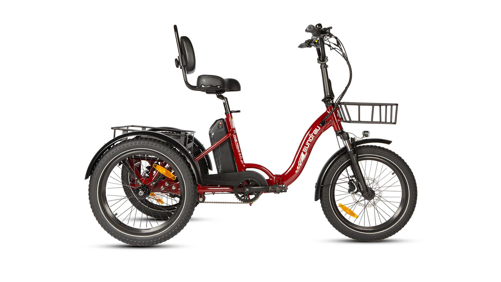 Eunorau Electric Tricycle ONE-TRIKE 2.0, 50 mile range, Adjustable Seat, Foldable, Front/Rear Cargo Carriers