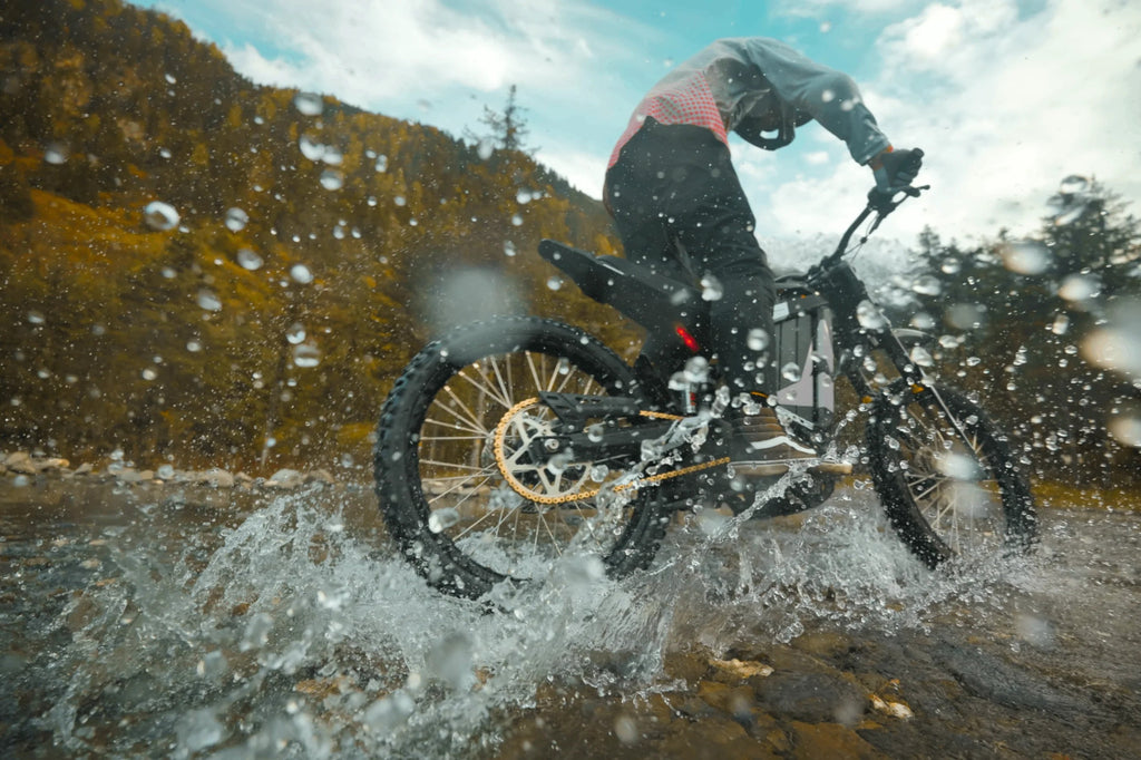 EUNORAU R1 Electric Dirt Bike, 72V4000W Middle Motor, Full Suspension