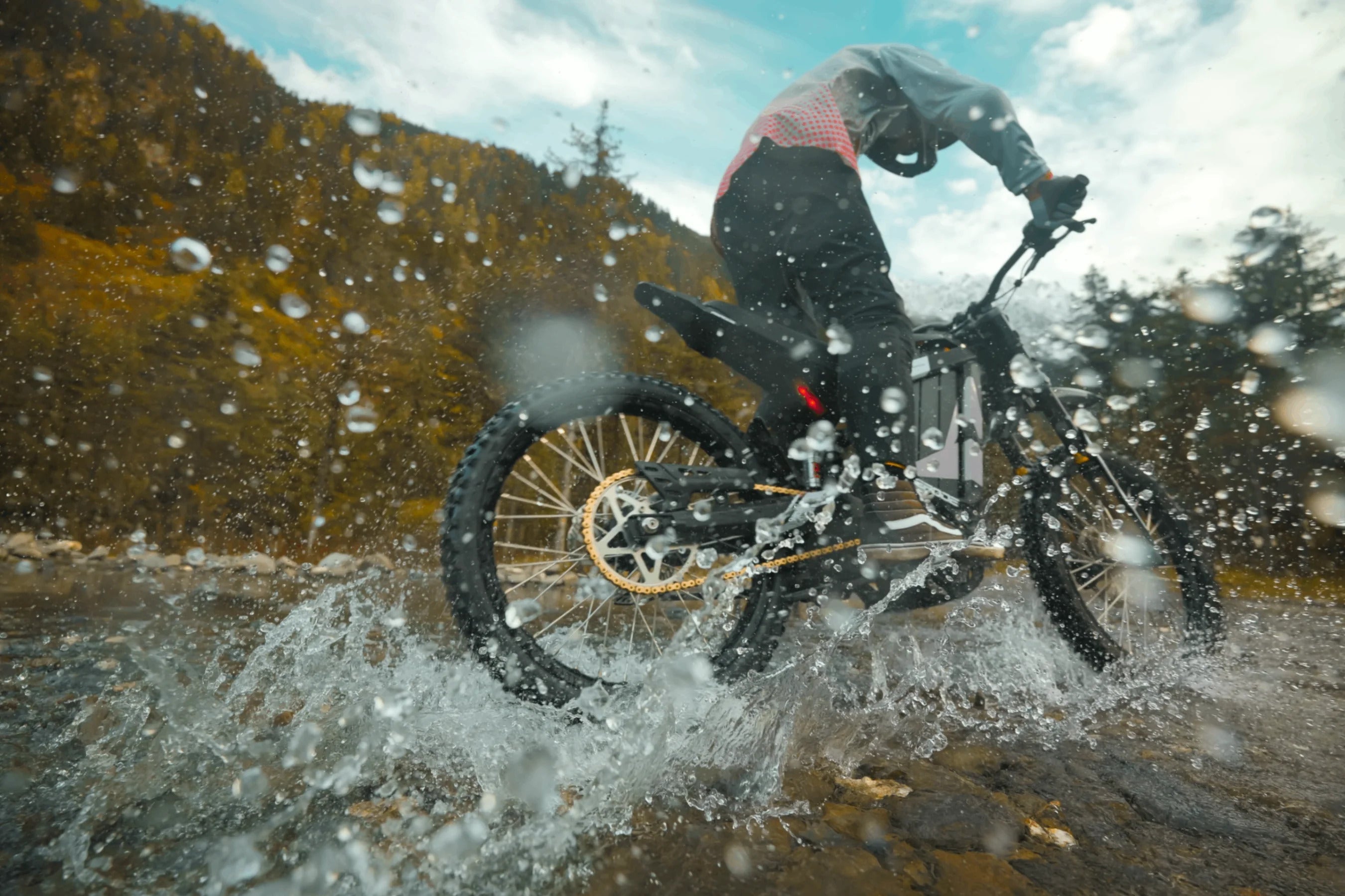 EUNORAU R1 Electric Dirt Bike, 72V4000W Middle Motor, Full Suspension